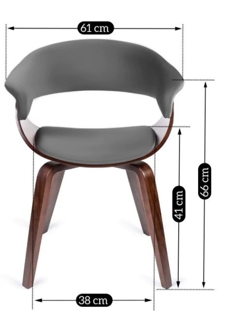 Krzesło Tapicerowane z Drewna Giętego Do Jadalni GARY Szare/Orzech Nowoczesne Loft