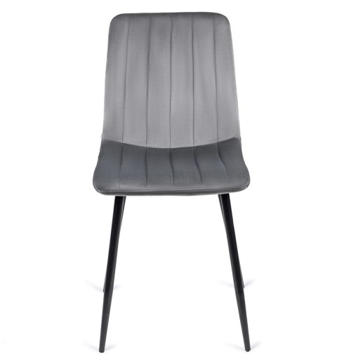 Krzesło Tapicerowane do Jadalni IBIS Szare Welurowe Nowoczesne Loft