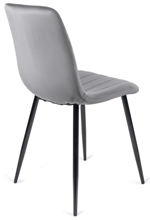 Krzesło Tapicerowane do Jadalni IBIS Szare Welurowe Nowoczesne Loft