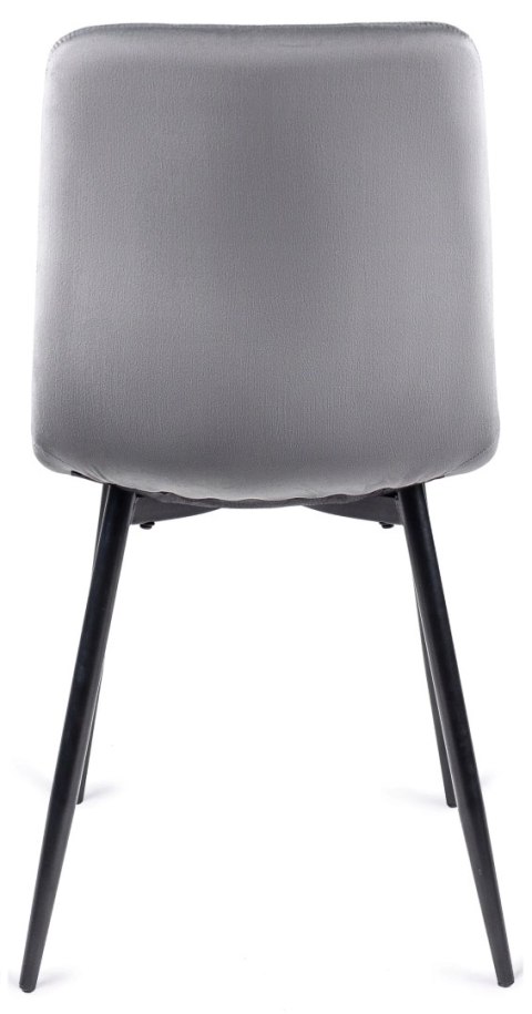 Krzesło Tapicerowane do Jadalni IBIS Szare Welurowe Nowoczesne Loft