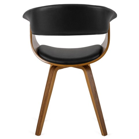 Krzesło Tapicerowane z Drewna Giętego Do Jadalni OHIO Czarne Ekoskóra Nowoczesne Loft