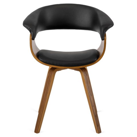 Krzesło Tapicerowane z Drewna Giętego Do Jadalni OHIO Czarne Ekoskóra Nowoczesne Loft