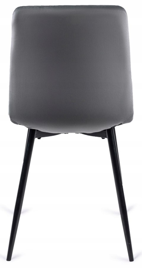 Krzesło Tapicerowane do Jadalni PERU Szare Welurowe Nowoczesne Loft