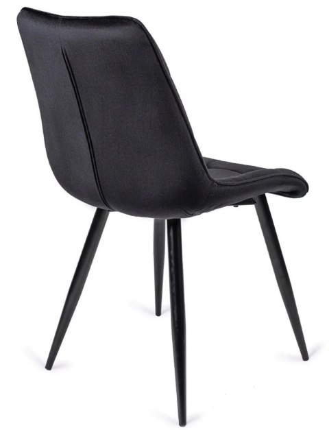 Krzesło Tapicerowane do Jadalni RIO Czarne Welurowe Nowoczesne Loft