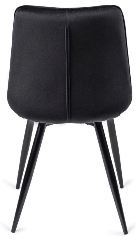 Krzesło Tapicerowane do Jadalni RIO Czarne Welurowe Nowoczesne Loft
