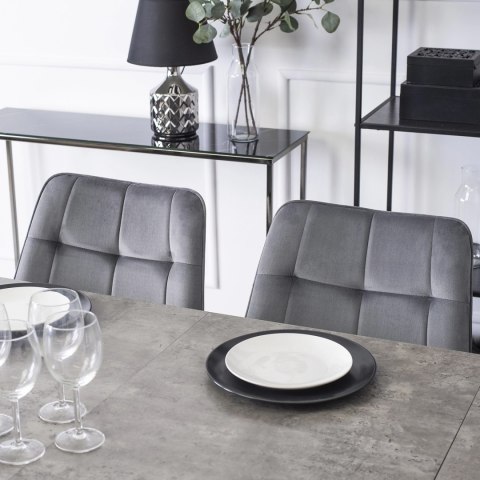 Krzesło Tapicerowane do Jadalni RIO Szare Welurowe Nowoczesne Loft