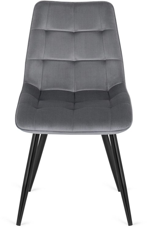 Krzesło Tapicerowane do Jadalni RIO Szare Welurowe Nowoczesne Loft
