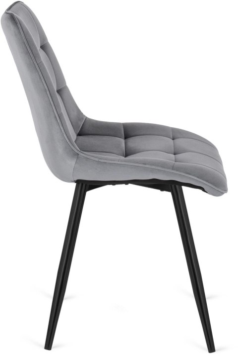 Krzesło Tapicerowane do Jadalni RIO Szare Welurowe Nowoczesne Loft