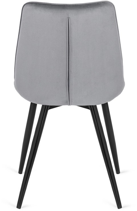 Krzesło Tapicerowane do Jadalni RIO Szare Welurowe Nowoczesne Loft