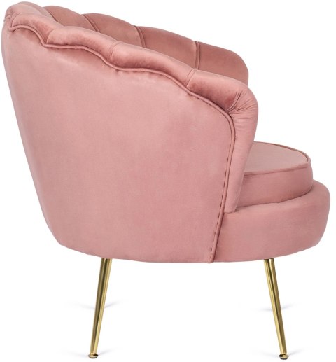 Fotel Wypoczynkowy do Salonu ANGEL Muszelka Różowy Welurowy Nowoczesny