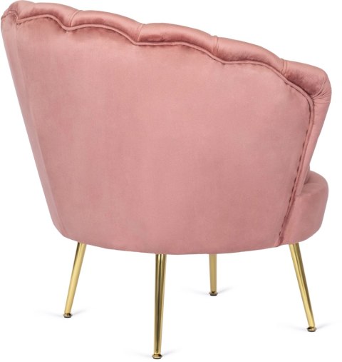 Fotel Wypoczynkowy do Salonu ANGEL Muszelka Różowy Welurowy Nowoczesny