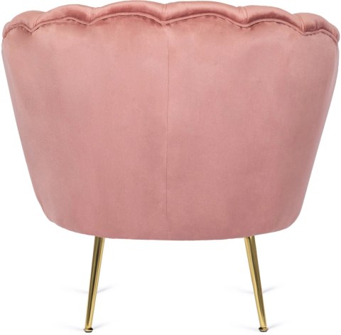 Fotel Wypoczynkowy do Salonu ANGEL Muszelka Różowy Welurowy Nowoczesny