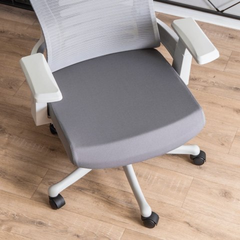 Fotel Biurowy Ergonomiczny Obrotowy CARET 2 Wentylowany Szary Nowoczesny
