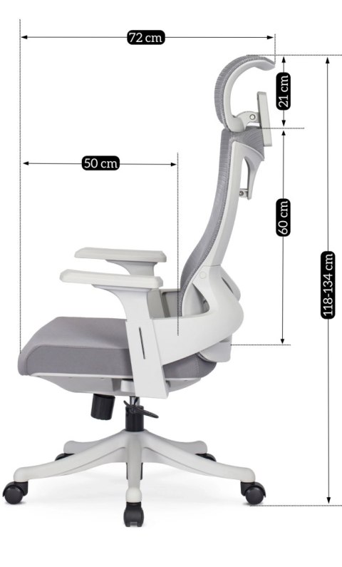 Fotel Biurowy Ergonomiczny Obrotowy CARET 2 Wentylowany Szary Nowoczesny
