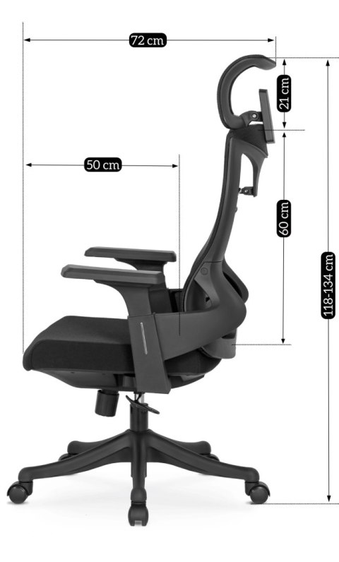 Fotel Obrotowy CARET Ergonomiczny Czarny