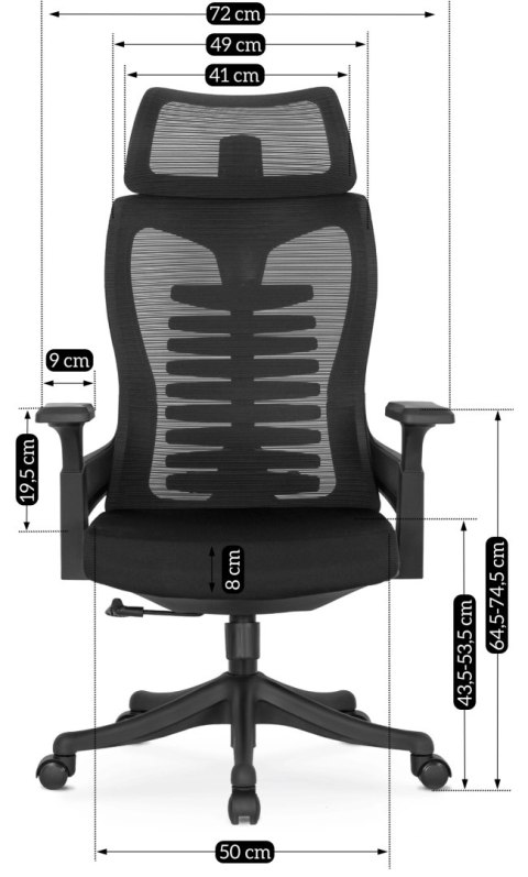 Fotel Obrotowy CARET Ergonomiczny Czarny