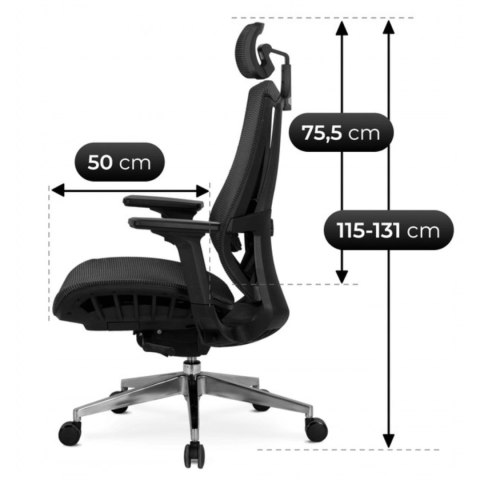 Fotel Biurowy Ergonomiczny Obrotowy DYLAN Czarny