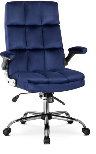 Fotel Biurowy Gabinetowy Obrotowy LONDON Granatowy Welurowy Nowoczesny