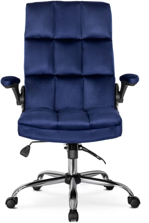Fotel Biurowy Gabinetowy Obrotowy LONDON Granatowy Welurowy Nowoczesny