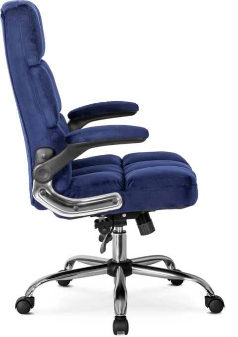 Fotel Biurowy Gabinetowy Obrotowy LONDON Granatowy Welurowy Nowoczesny