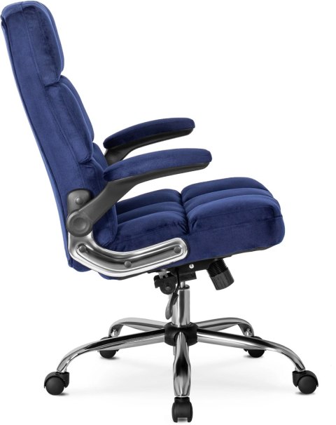 Fotel Biurowy Gabinetowy Obrotowy LONDON Granatowy Welurowy Nowoczesny