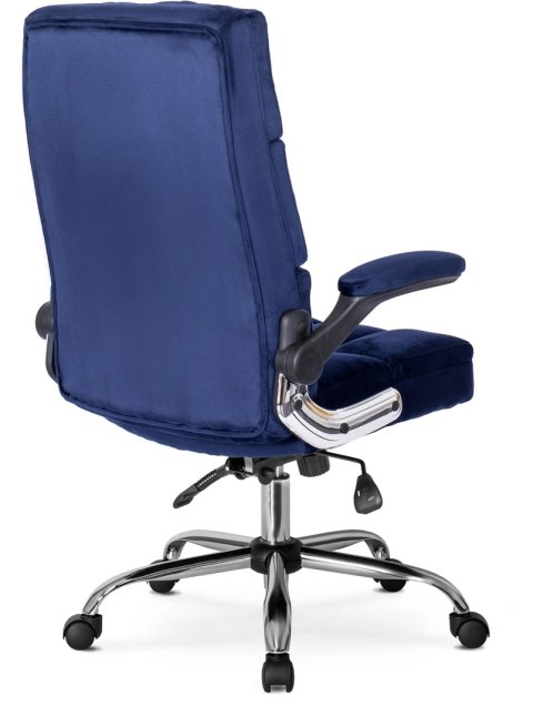 Fotel Biurowy Gabinetowy Obrotowy LONDON Granatowy Welurowy Nowoczesny