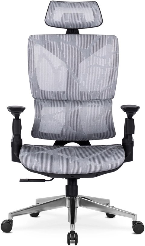 Fotel Biurowy Ergonomiczny Obrotowy MARTIN Szary Nowoczesny