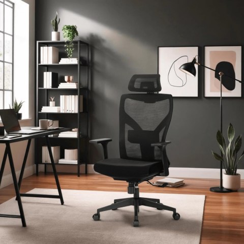 Fotel Obrotowy SPIRAL Ergonomiczny Czarny