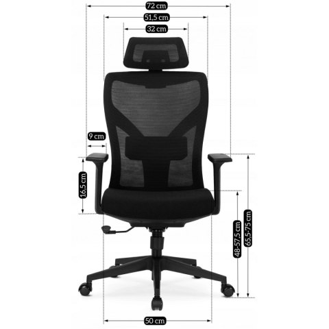 Fotel Obrotowy SPIRAL Ergonomiczny Czarny