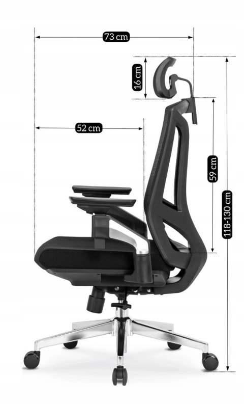 Fotel Obrotowy WILLY Ergonomiczny Czarny