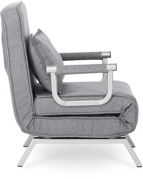 Fotel Rozkładany BART Wypoczynkowy Szary do Spania Leżanka Nowoczesny