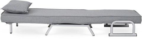 Fotel Rozkładany BART Wypoczynkowy Szary do Spania Leżanka Nowoczesny