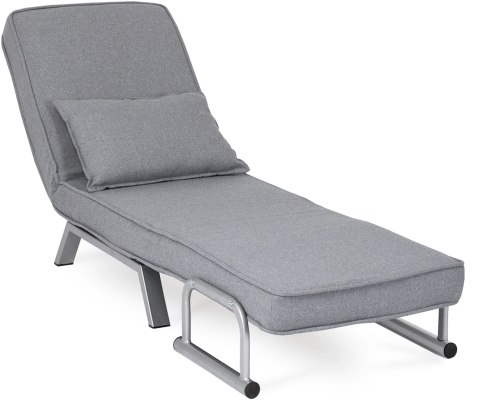 Fotel Rozkładany BART Wypoczynkowy Szary do Spania Leżanka Nowoczesny
