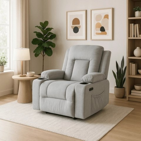 Fotel Rozkładany Masujący BOX 2 Szary