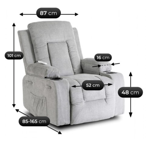 Fotel Rozkładany Masujący BOX 2 Szary