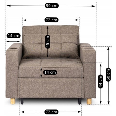 Fotel Rozkładany SOLOR Beżowy