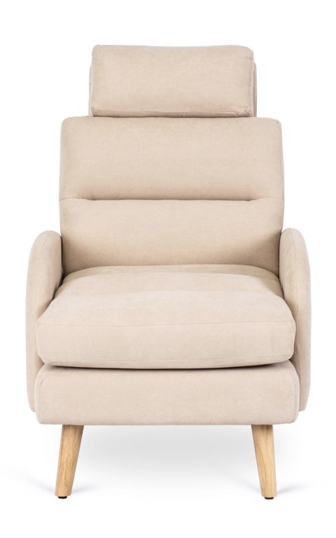 Fotel Wypoczynkowy HENRY z Podnóżkiem Beżowy