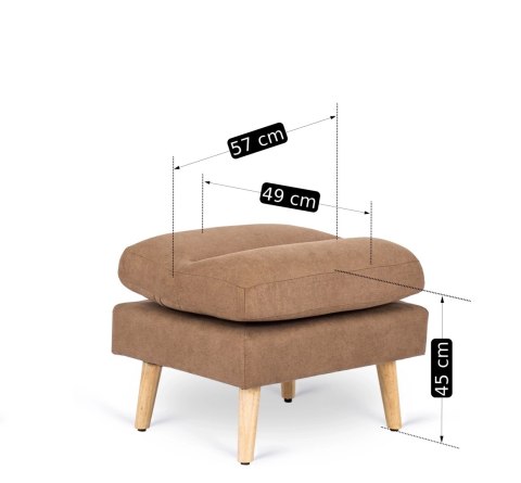 Fotel Wypoczynkowy HENRY z Podnóżkiem Brązowy Nowoczesny Loftowy