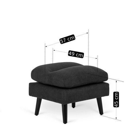 Fotel Wypoczynkowy HENRY z Podnóżkiem Czarny