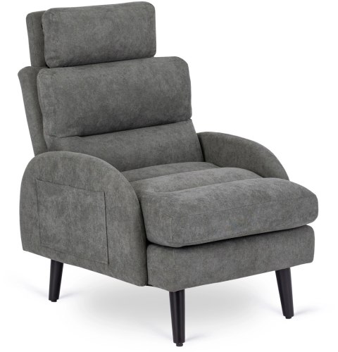 Fotel Wypoczynkowy HENRY z Podnóżkiem Szary