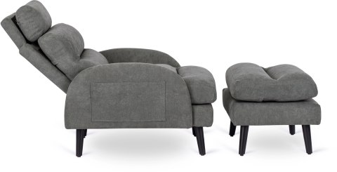 Fotel Wypoczynkowy HENRY z Podnóżkiem Szary