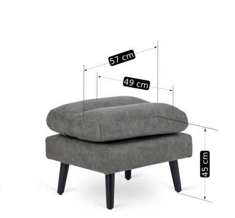 Fotel Wypoczynkowy HENRY z Podnóżkiem Szary