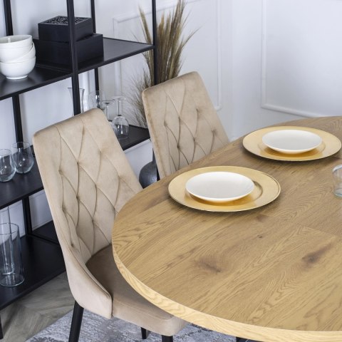 Krzesło Tapicerowane do Salonu CORK Beż Welurowe Nowoczesne Loft