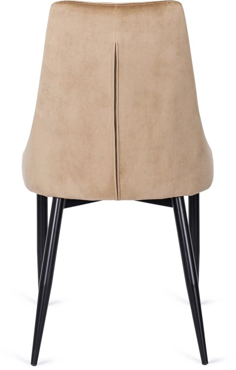 Krzesło Tapicerowane do Salonu CORK Beż Welurowe Nowoczesne Loft