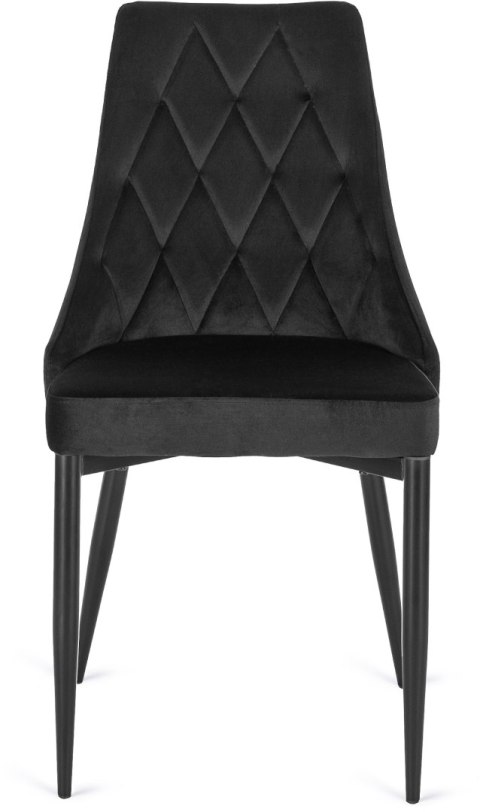 Krzesło Tapicerowane do Salonu CORK Czarne Welurowe Nowoczesne Loft