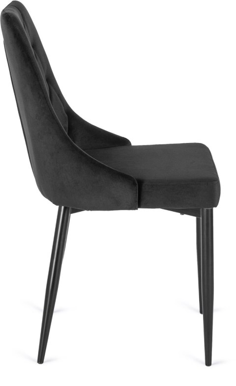 Krzesło Tapicerowane do Salonu CORK Czarne Welurowe Nowoczesne Loft