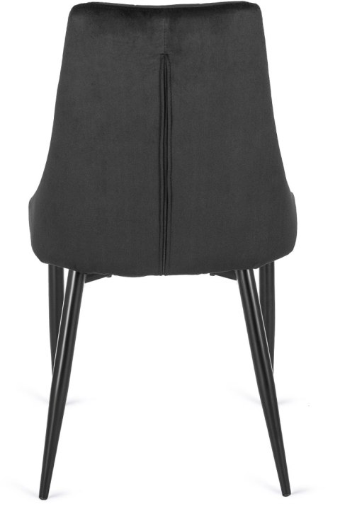 Krzesło Tapicerowane do Salonu CORK Czarne Welurowe Nowoczesne Loft