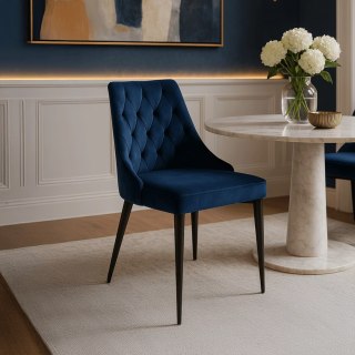 Krzesło CORK Granatowe Welurowe