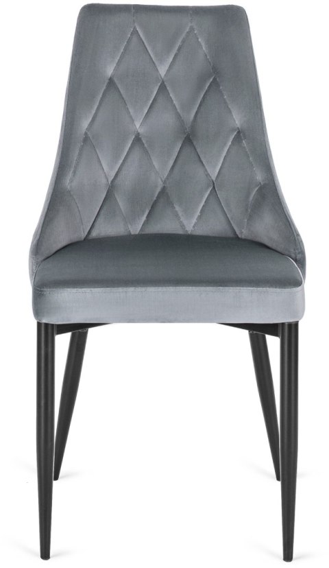 Krzesło Tapicerowane do Salonu CORK Szare Welurowe Nowoczesne Loft