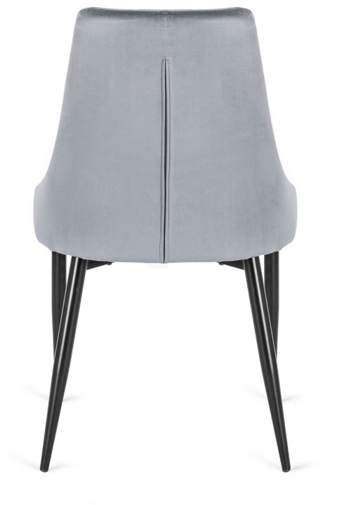 Krzesło Tapicerowane do Salonu CORK Szare Welurowe Nowoczesne Loft